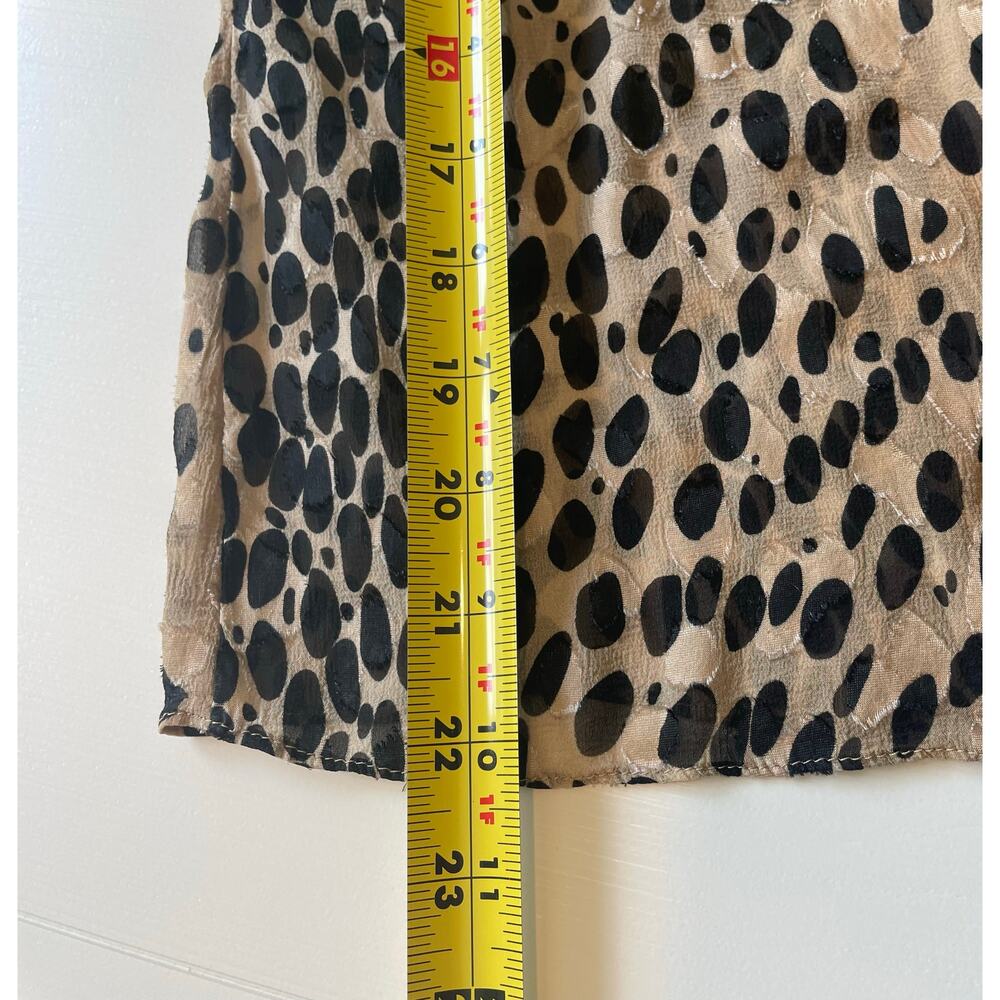 Rebecca Taylor Blouse Sz S Silk Blend Animal Print Semi-Sheer Half Sleeves - Picture 11 of 12
